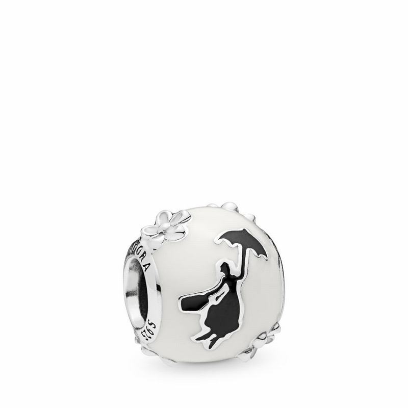 Pandora Disneyr Mary Poppins’ Silhouette Charm - Sterling Silver/Enamel/Black - Canada | SQ4297XI